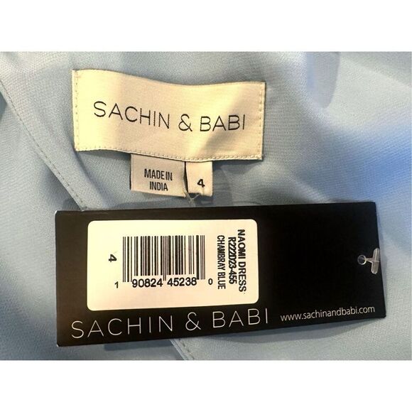 Sachin & Babi $495 Naomi Midi Dress NWT Size 4 Blue Halter Asymmetrical - Picture 9 of 10